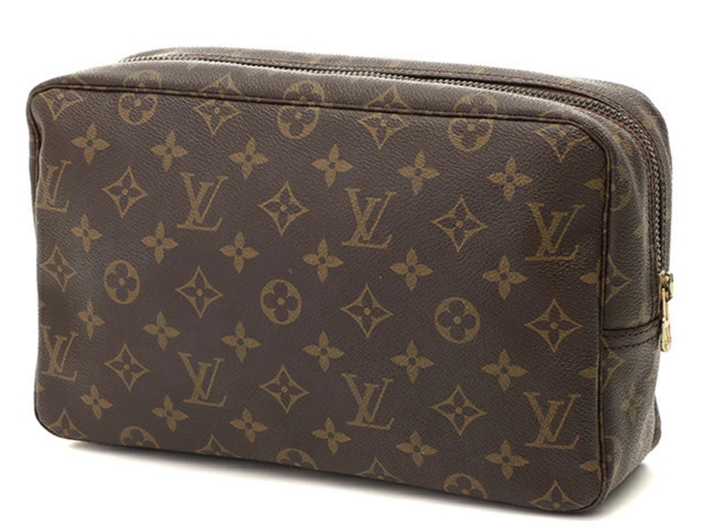 Louis Vuitton Monogram Toilette Pouch Clutch Trousse Brown